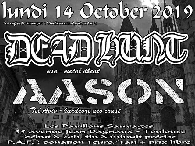 Concert Metal Punk avec DEADHUNT + AASON le 14 octobre 2019 à Toulouse (31)
