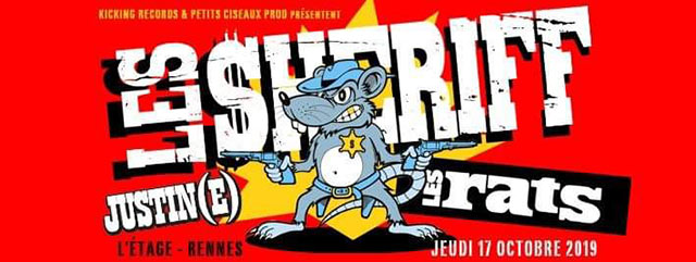 Les Sheriff + Les Rats + Justin(e) à l'Étage le 17 octobre 2019 à Rennes (35)