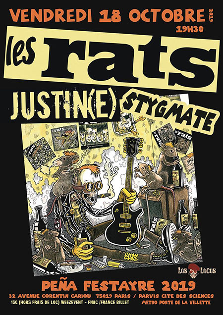 Les Rats + Justin(e) + Stygmate le 18 octobre 2019 à Paris (75)