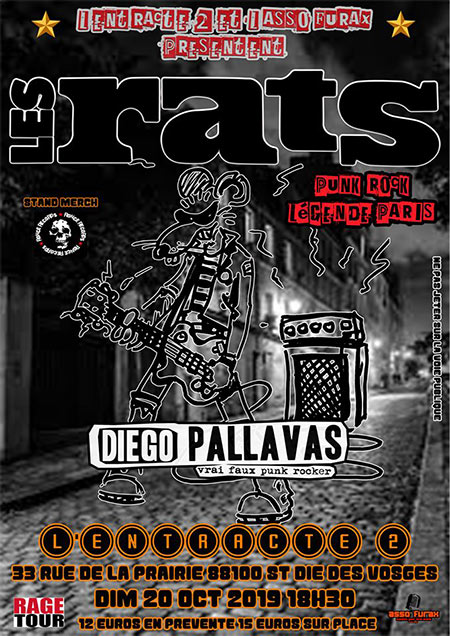 Les Rats + Diego Pallavas à l'Entracte II le 20 octobre 2019 à Saint-Dié-des-Vosges (88)