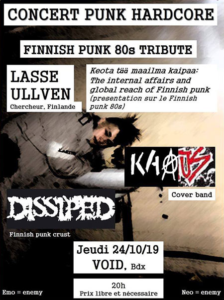 Finnish 80s Punk Tribute au VOID le 24 octobre 2019 à Bordeaux (33)