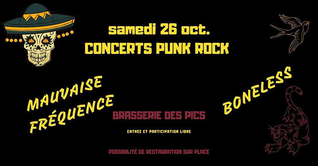 Mauvaise Fréquence + Boneless à la Brasserie des Pics le 26 octobre 2019 à Saint-Laurent-de-Neste (65)