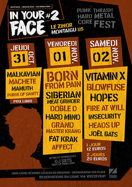 Festival In Your Face #2 au Zinor le 31 octobre 2019 à Montaigu (85)