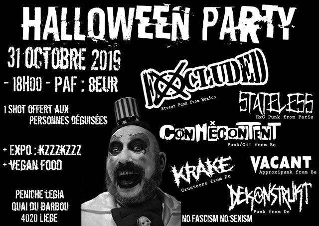 Halloween Party à la Péniche Légia le 31 octobre 2019 à Liège (BE)