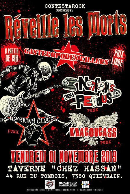 Gasteropodes Killers / LNP / Working Class / Kracoucass le 01 novembre 2019 à Quiévrain (BE)
