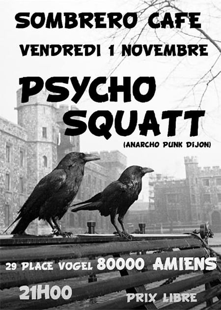 Psycho Squatt au Sombrero Café le 01 novembre 2019 à Amiens (80)