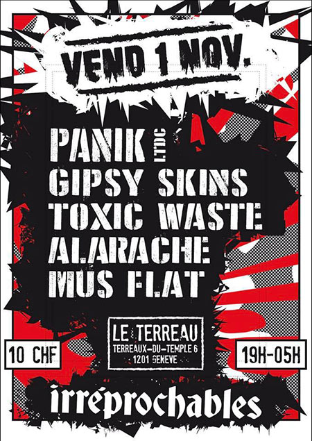 Soirée Punk Rock à la Salle du Terreau le 01 novembre 2019 à Genève (CH)
