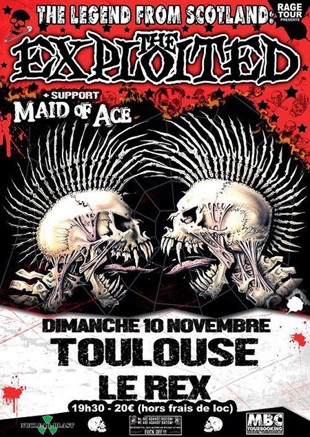 The Exploited + Maid of Ace + Drain Down au Rex le 10 novembre 2019 à Toulouse (31)