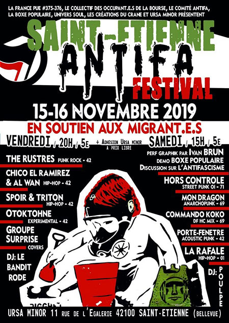 Saint-Étienne Antifa Festival @ Ursa Minor le 15 novembre 2019 à Saint-Etienne (42)