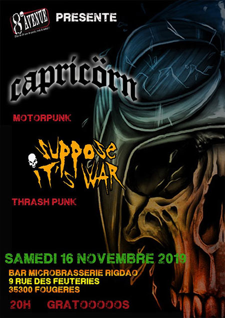 Capricörn + Suppose It's War au bar-micro brasserie Rigdao le 16 novembre 2019 à Fougères (35)