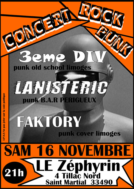 Lanisteric au Zéphyrin le 16 novembre 2019 à Saint-Martial (33)