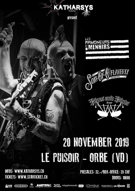 Soirée Irish Punk Rock au Puisoir le 20 novembre 2019 à Orbe (CH)