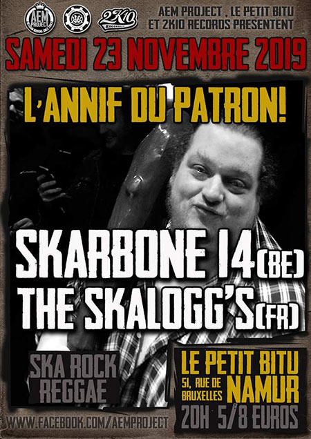Skarbone 14 + The Skalogg's au Petit Bitu le 23 novembre 2019 à Namur (BE)