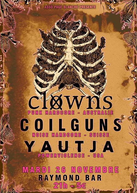 Clowns [Au] - Coilguns [Ch] - Yautja [Us] le 26 novembre 2019 à Clermont-Ferrand (63)