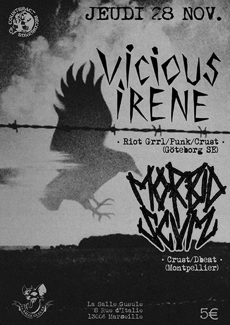 Vicious Irene + Morbid Scum à la Salle Gueule le 28 novembre 2019 à Marseille (13)