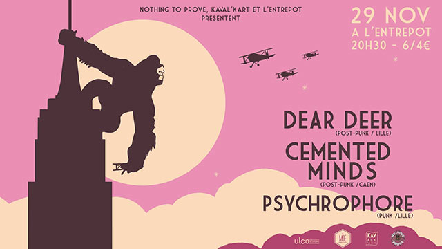 Dear Deer + Cemented Minds + Psychrophore à l'Entrepôt le 29 novembre 2019 à Dunkerque (59)