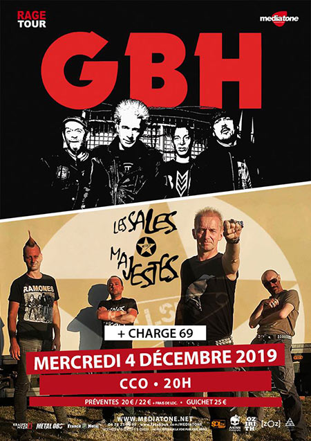 GBH + Les Sales Majestés + Charge 69 au CCO le 04 décembre 2019 à Villeurbanne (69)