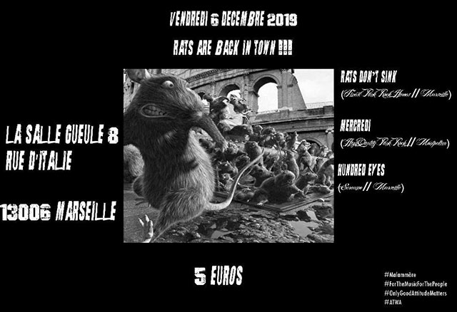 Rat's Don't Sink + Mercredi + Hundred Eyes à la Salle Gueule le 06 décembre 2019 à Marseille (13)