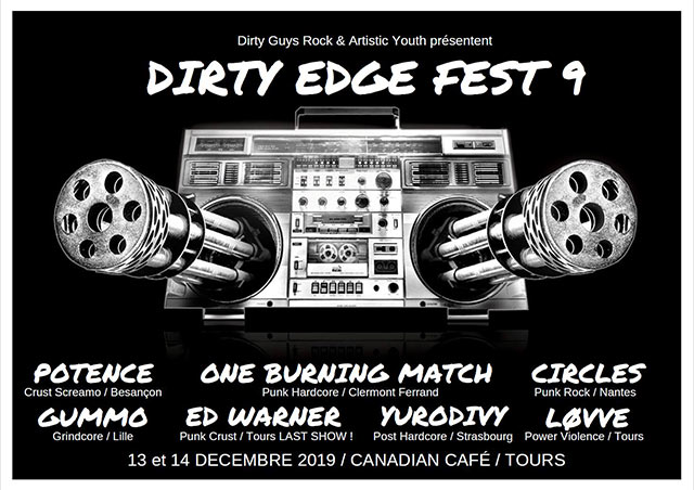 Dirty Edge Fest #9 au Canadian Café le 13 décembre 2019 à Tours (37)