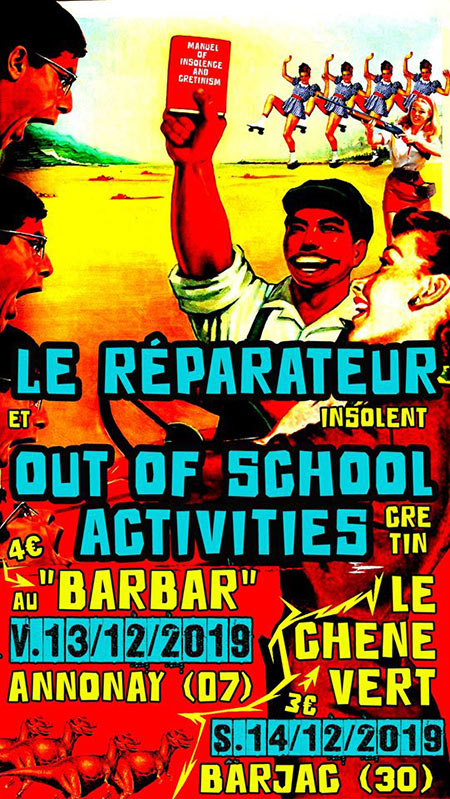 Le Réparateur + Out Of School Activities au BarBar le 13 décembre 2019 à Annonay (07)