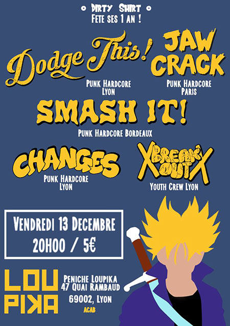 Concert Punk Hardcore à la Péniche Loupika le 13 décembre 2019 à Lyon (69)