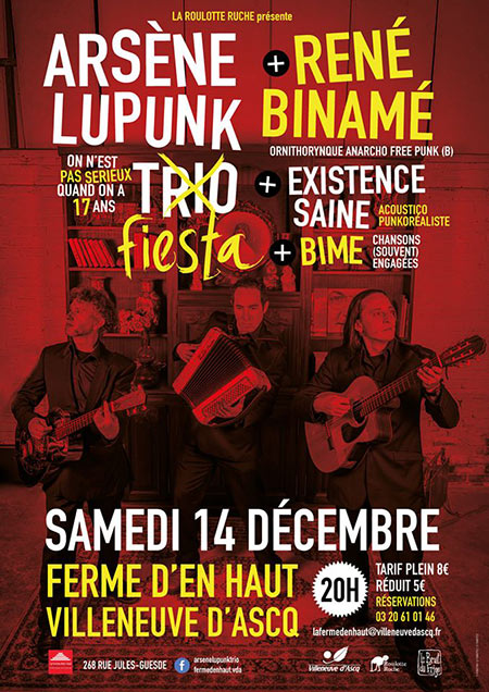 Arsène Lupunk Fiesta à la Ferme d'en Haut le 14 décembre 2019 à Villeneuve-d'Ascq (59)