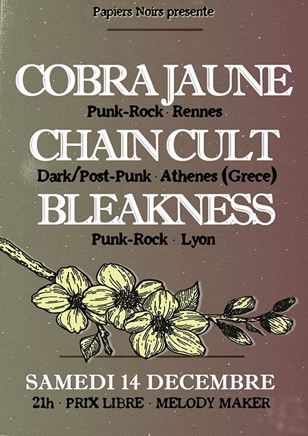 Chain Cult + Bleakness + Cobra Jaune au Melody Maker le 14 décembre 2019 à Rennes (35)