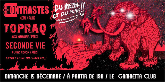 We Are Not Dead Yet ! Gros Métal & Punk Rock au Gambetta Club le 15 décembre 2019 à Paris (75)