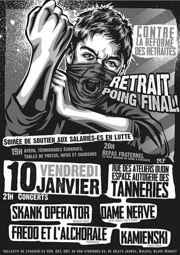 Soirée de soutien aux salarié-es en lutte aux Tanneries le 10 janvier 2020 à Dijon (21)