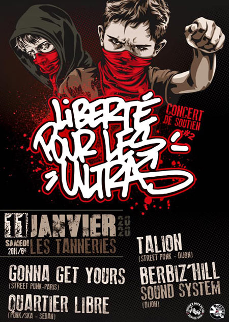 Soirée de soutien aux ultras aux Tanneries le 11 janvier 2020 à Dijon (21)