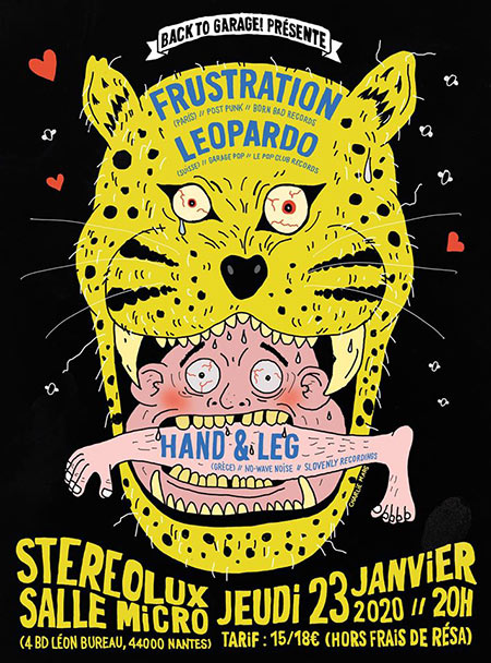 Frustration + Leopardo + Hand & Leg à Stereolux le 23 janvier 2020 à Nantes (44)