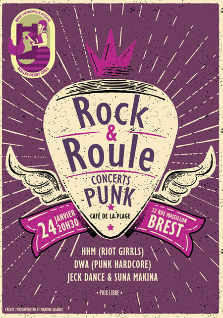 Concert de soutien au BMO Roller Derby Girls au Café de la Plage le 24 janvier 2020 à Brest (29)