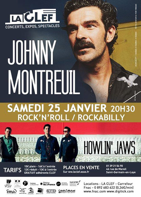 Johnny Montreuil + Howlin' Jaws à LA CLEF le 25 janvier 2020 à Saint-Germain-en-Laye (78)
