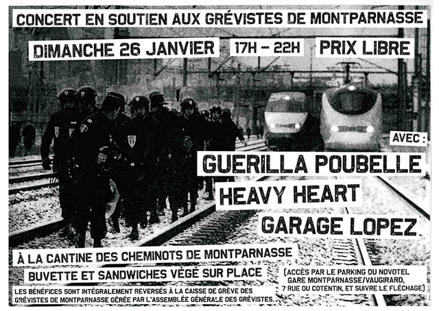 Concert de soutien aux grévistes de Montparnasse le 26 janvier 2020 à Paris (75)