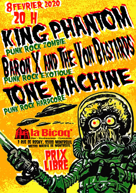 Concert Punk Rock à la Bicoq' le 08 février 2020 à Montreuil (93)