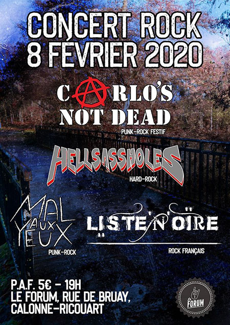 Concert Rock au Forum le 08 février 2020 à Calonne-Ricouart (62)