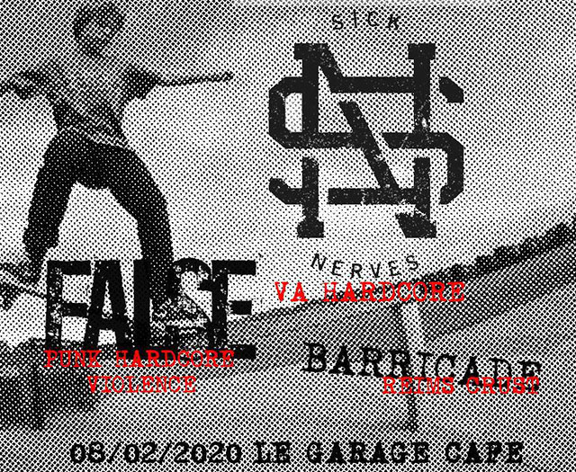 Sick Nerves + False + Barricade au Garage Café le 08 février 2020 à Cambrai (59)