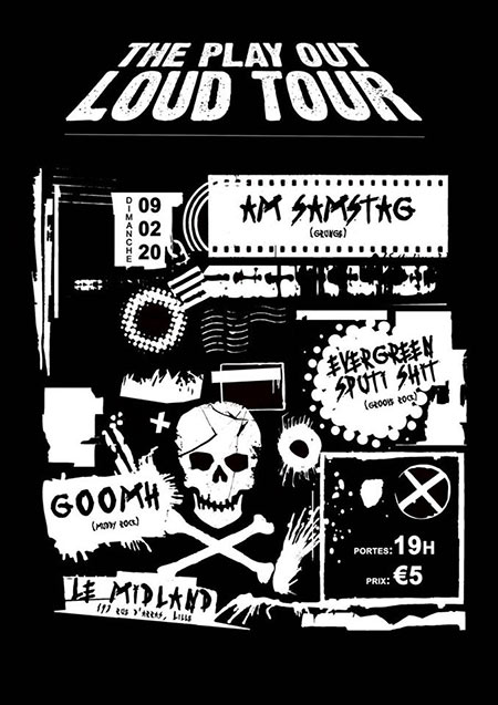Am Samstag + GOOMH + Evergreen Sputi Shit au Midland le 09 février 2020 à Lille (59)