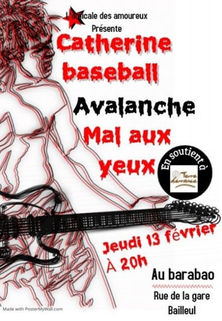 Mal Aux Yeux + Avalanche + Catherine Baseball au Barabao le 13 février 2020 à Bailleul (59)