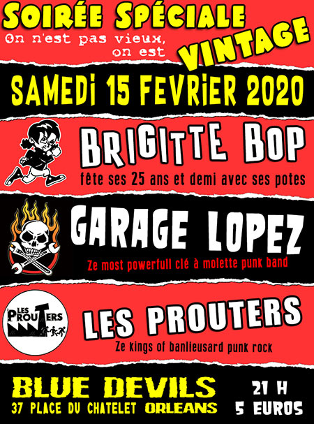 Brigitte Bop + Garage Lopez + Les Prouters @ Blue Devils le 15 février 2020 à Orléans (45)