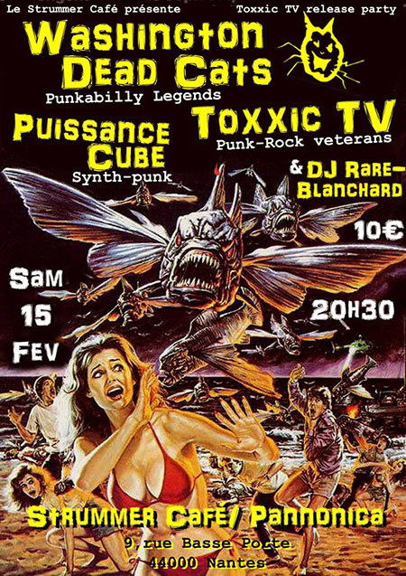 Washington Dead Cats +Toxxic TV +Puissance Cube au Strummer Café le 15 février 2020 à Nantes (44)