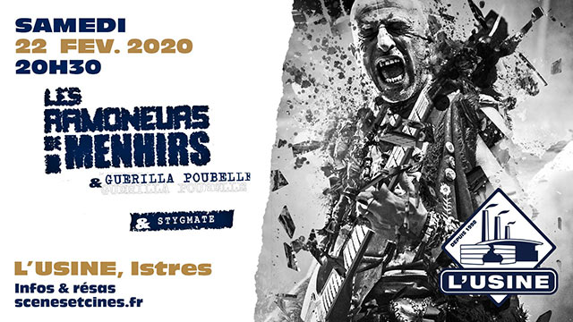 Les Ramoneurs de Menhirs +Guerilla Poubelle +Stygmate à l'Usine le 22 février 2020 à Istres (13)