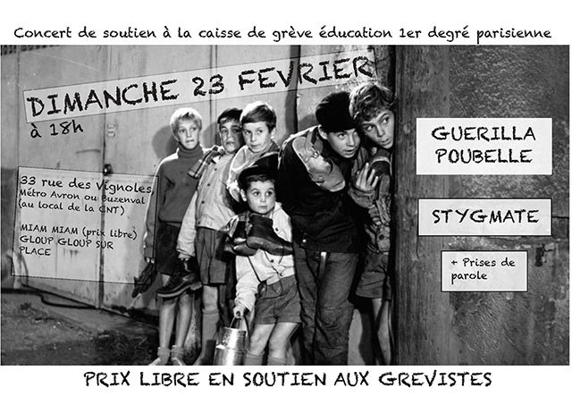 GUERILLA POUBELLE + STYGMATE le 23 février 2020 à Paris (75)