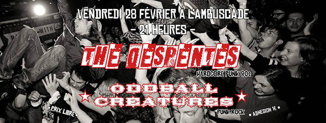 The Despentes + Oddball Creatures à l'Ambuscade le 28 février 2020 à Lyon (69)