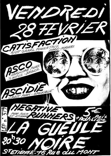 Catisfaction +Asco +Ascidie +Negative Runners à la Gueule Noire le 28 février 2020 à Saint-Etienne (42)