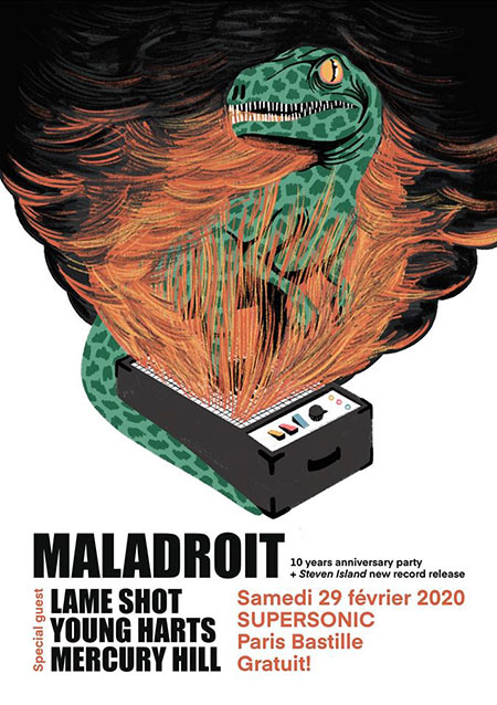 Maladroit + Lame Shot + Young Harts + Mercury Hill au Supersonic le 29 février 2020 à Paris (75)