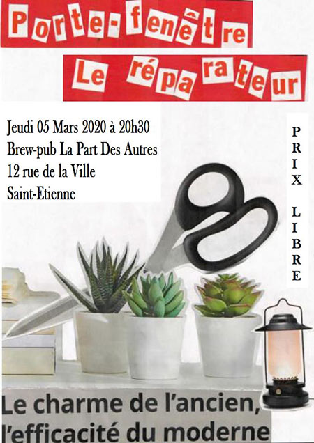 Le Réparateur + Porte-Fenêtre à la Part des Autres le 05 mars 2020 à Saint-Etienne (42)