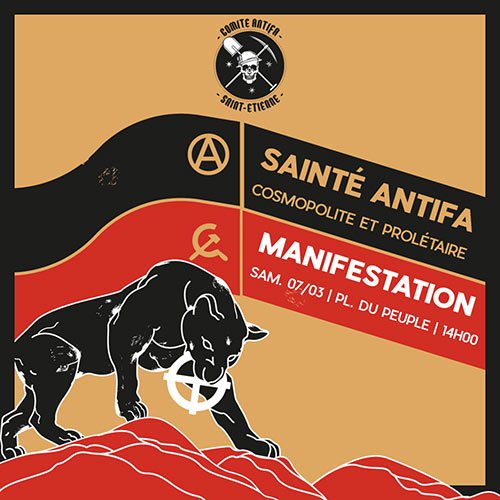Manifestation antifasciste le 07 mars 2020 à Saint-Etienne (42)
