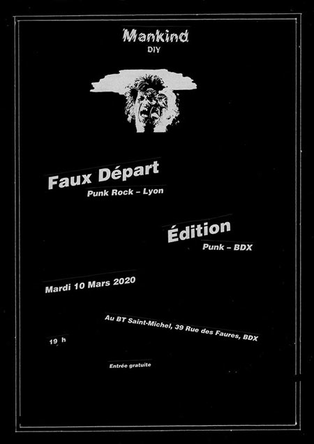 Faux Départ + Édition. au bar tabac Saint-Michel le 10 mars 2020 à Bordeaux (33)