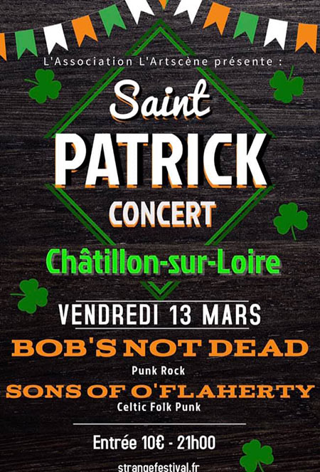 Concert Saint Patrick au Centre Socio Culturel le 13 mars 2020 à Châtillon-sur-Loire (45)